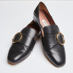 Bally Lottie Buckle Black Loafers